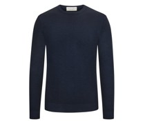 Leichter Merino-Pullover Marine
