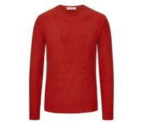 Pullover im Merino-Kaschmir-Mix, Boucle-Optik Rot