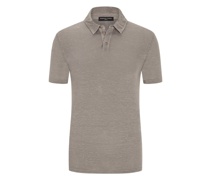 Leinen-Poloshirt mit Stretchanteil Taupe
