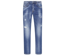 Jeans mit Destroyed-Effekt, U2, Slim Fit Marine