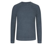 Pullover aus extra feiner Merinowolle Mittelblau