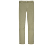 Chino mit Button-Fly, Hafen, Relaxed Fit Oliv