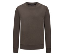 Trusted Handwork, Sweatshirt aus Garment Dyed Baumwolle Braun