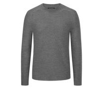 Pullover mit Stehkragen, 100 % Merinowolle Mittelgrau