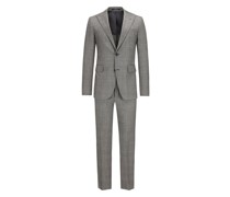 Anzug mit Glencheck-Muster und Stretchanteil Grau