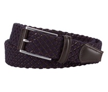 Gürtel im Leder-Woll-Mix Marine