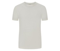 Elastisches T-Shirt mit feiner Struktur Offwhite