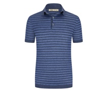 Hochwertiges Leinen-Poloshirt Marine