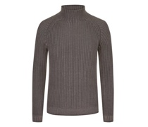Pullover mit Turtleneck aus extra feiner Merinowolle Taupe