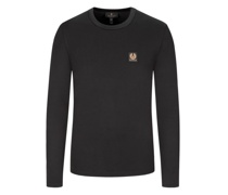 Longsleeve mit Label-Patch Schwarz