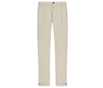 Chino im elastischen Baumwoll-Lyocell-Mix, Osaka, Carrot Fit Kreide