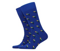 Socken mit Tukan-Motiv Königsblau