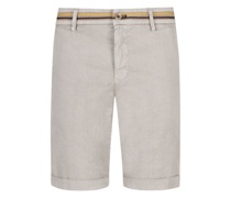 Bermudas im Leinen-Mix, Slim Fit Beige