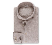 Leichtes Leinenhemd, Slimline Taupe