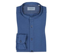 Freizeithemd mit Stehkragen, Slim Fit Marine
