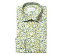 Hemd mit Zitronen-Allover-Print, Contemporay Fit Grün