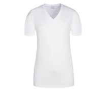 T-Shirt mit V-Neck, Natural Comfort Weiß