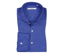 Leichtes Leinenhemd mit Haifischkragen, Modern Fit Blau