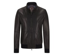 Softes Lederblouson aus Lammnappa Schwarz