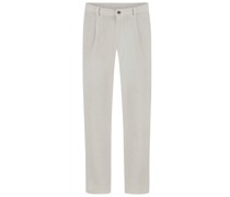 Cordhose Turin mit Bundfalte, Modern Slim Offwhite
