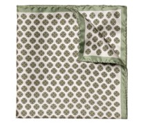 Einstecktuch aus Seide mit geometrischem Muster Oliv