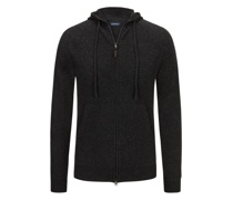 Leichte Kaschmir-Strickjacke Anthrazit