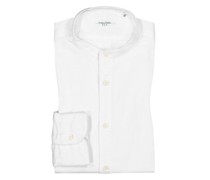 Freizeithemd mit Stehkragen, Slim Fit Weiß