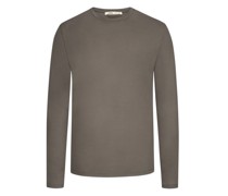 Longsleeve aus feiner Merinowolle Taupe