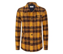 Overshirt im Woll-Mix mit Tartan-Muster Gelb