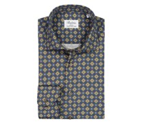 Hemd mit floralem Allover-Print, Slimline Königsblau