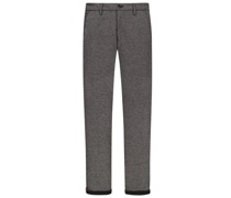 Stretch-Chino Wolloptik, Osaka, Carrot Fit Schwarz