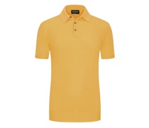 Poloshirt leichtem Baumwoll-Strick Gelb