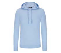 Leichter Hoodie aus Kaschmir Hellblau