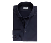 Klassisches Hemd mit Haifischkragen, Slimline Marine