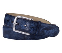 Gürtel aus Straussenleder Blau