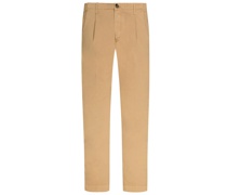 Nine The Morning, Bundfalten-Chino mit Stretchanteil, Tapered Fit Beige