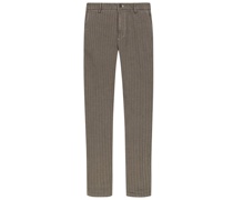 Chino Osaka Carrot Fit mit Fischgrät-Muster Braun
