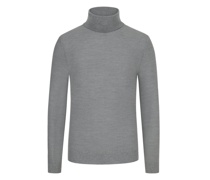 Rollkragenpullover aus Wolle Mittelgrau