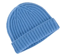 Kaschmir-Mütze im Grobstrick Blau