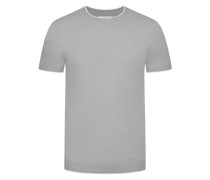 Eckerle Softes Strick-Shirt mit Seidenanteil und Kontraststreifen