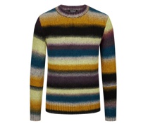 Pullover mit Blockstreifen-Muster, Woll-Mix Orange