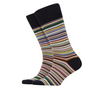 Socken aus einem Baumwollgemisch mit Streifen-Muster Rostrot