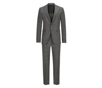 Teilgefütterter Anzug aus Schurwolle mit Glencheck-Muster Grau