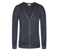 Cardigan aus Merinowolle, Vintage-Optik Anthrazit