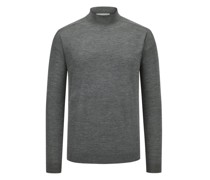 Ultraleichter Pullover aus Merinowolle mit Mock Neck Grau
