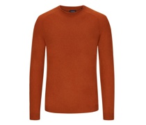 Leichter Kaschmir-Pullover mit Rollkante am Kragen Braun