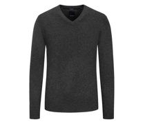 Kaschmirpullover, V-Neck Anthrazit