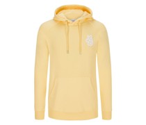 Hoodie aus Baumwolle mit Logo-Aufnäher Gelb
