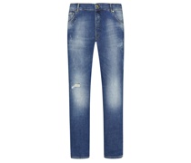 Jeans Neckarau Used-Optik, Twisted Fit Marine