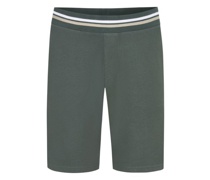 Sweat-Bermuda mit Kontrastbund Grün